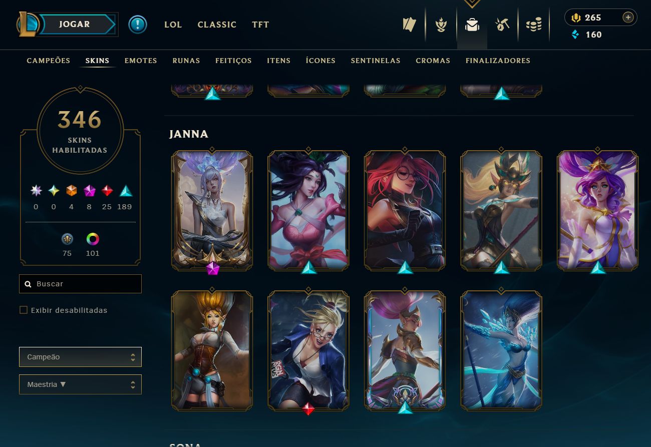 Conta Lol Feminina Desde 2014, Main Sup e Adc, Skins Fofas, valor negociável
