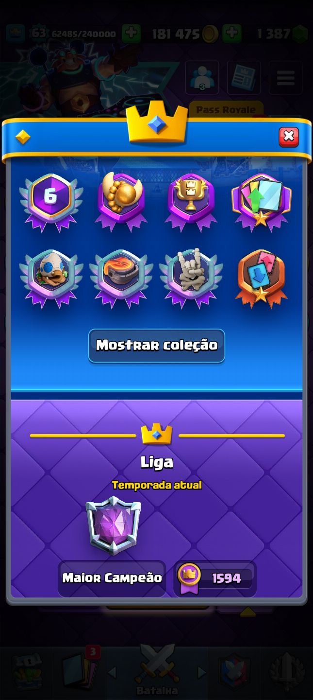 Conta clash royale MAIOR CAMPEAO upada várias evo