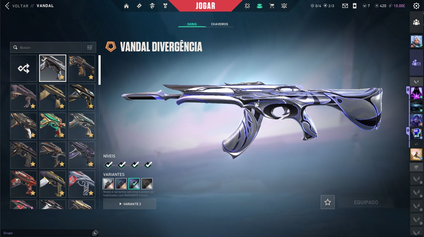 CONTA DE VALORANT COM SKINS RARAS