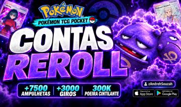 [PTCG POCKET] CONTAS REROLL PREMIUM | +7500 AMPULHETAS | +3500 GIROS | GLOBAL