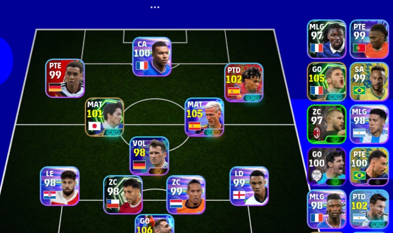 CONTA EFOOTBALL 3120 COM 2 GOLEIROS 105 MAIS E NOVO DANI OLMO