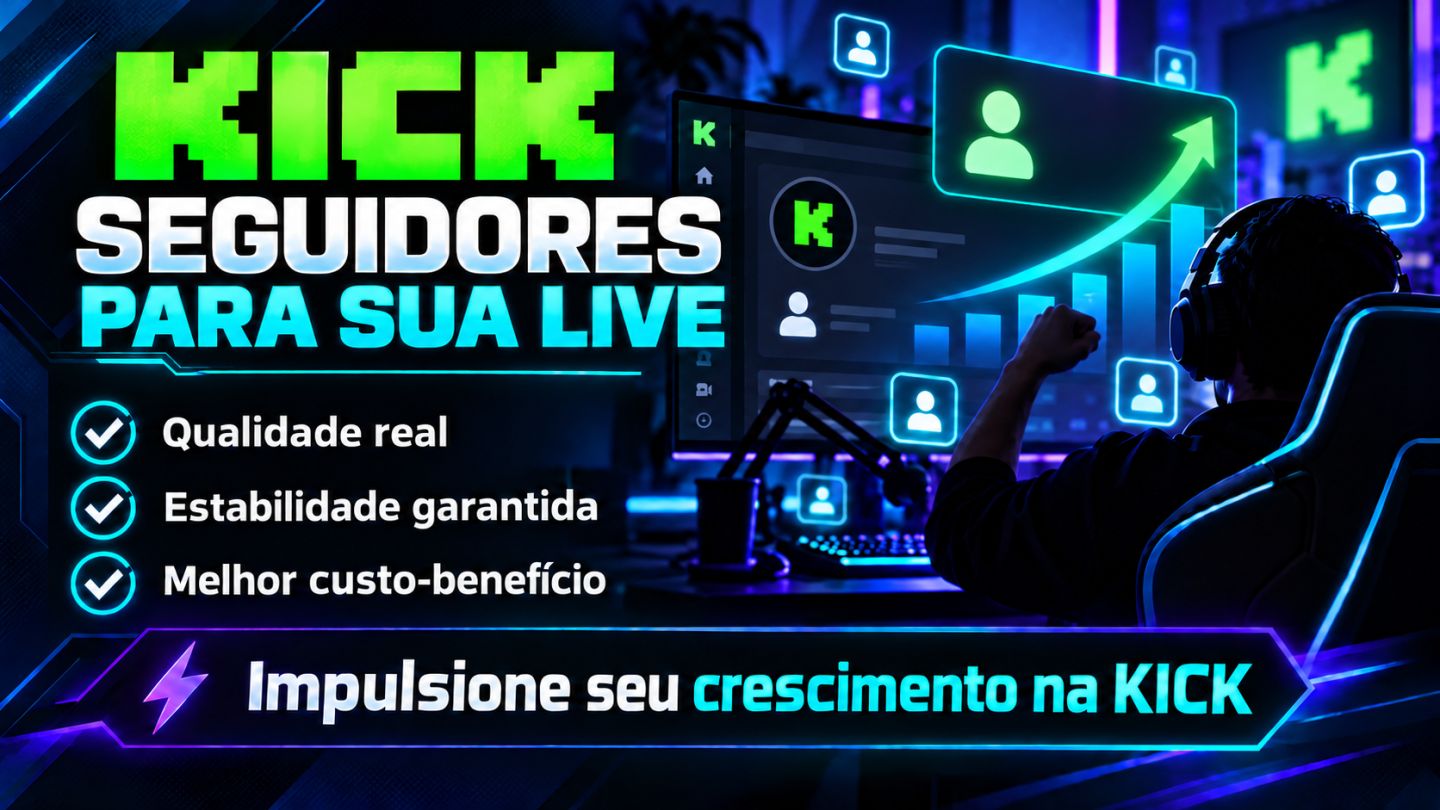 (MENOR PREÇO 95% DESCONTO ) KICK.COM - SEGUIDORES REAIS
