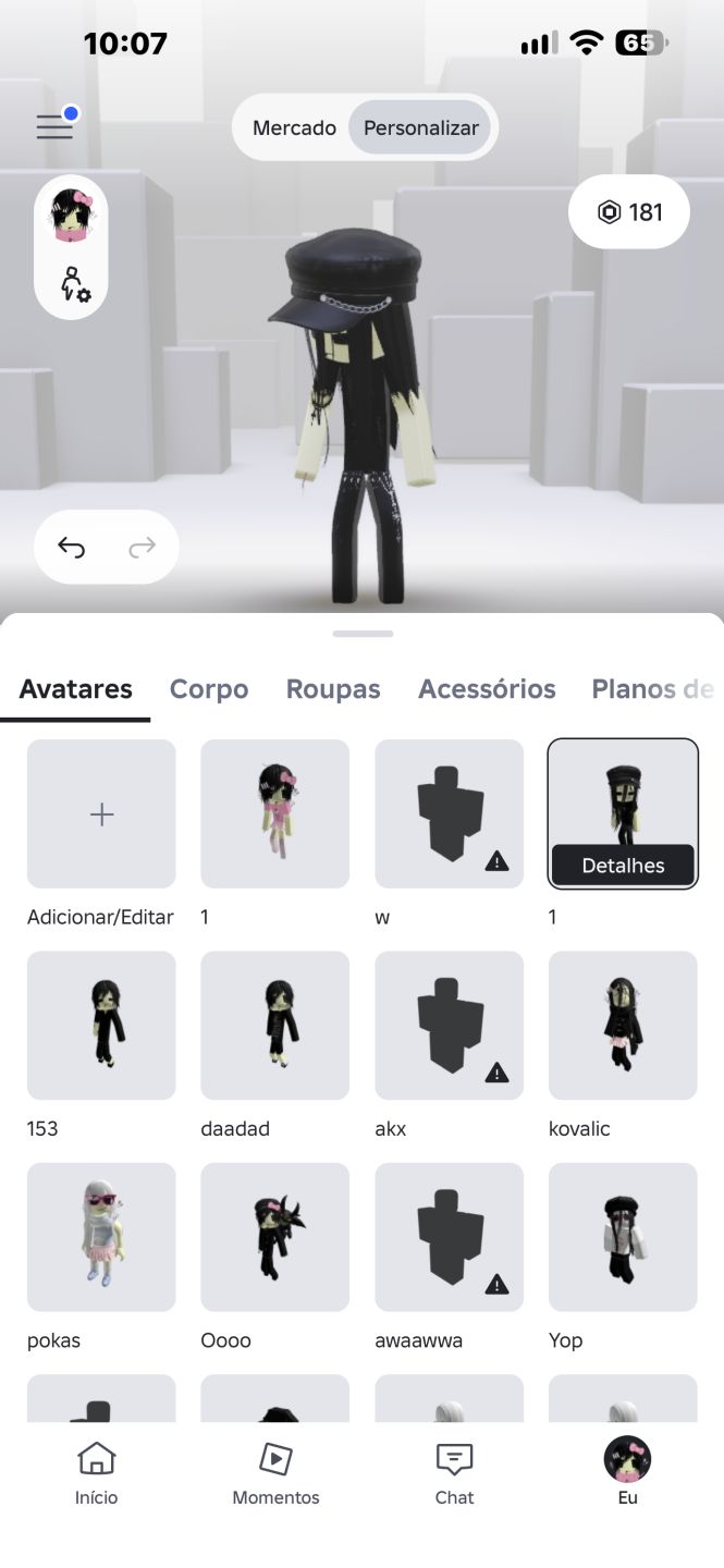 Conta Roblox com 180 robux e várias skins, a preço de banana