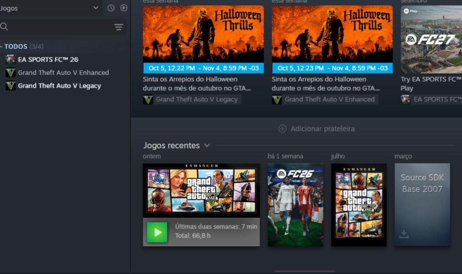 CONTA STEAM COM FC 26 E GTA 5 ENCHANCED E LEGACY!