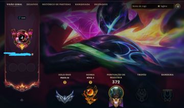 CONTA LOL NV 244 | MMR ALTO (CAINDO C/ PLATINA/ESMERALDA) | 81 SKINS (8 LENDÁRIA