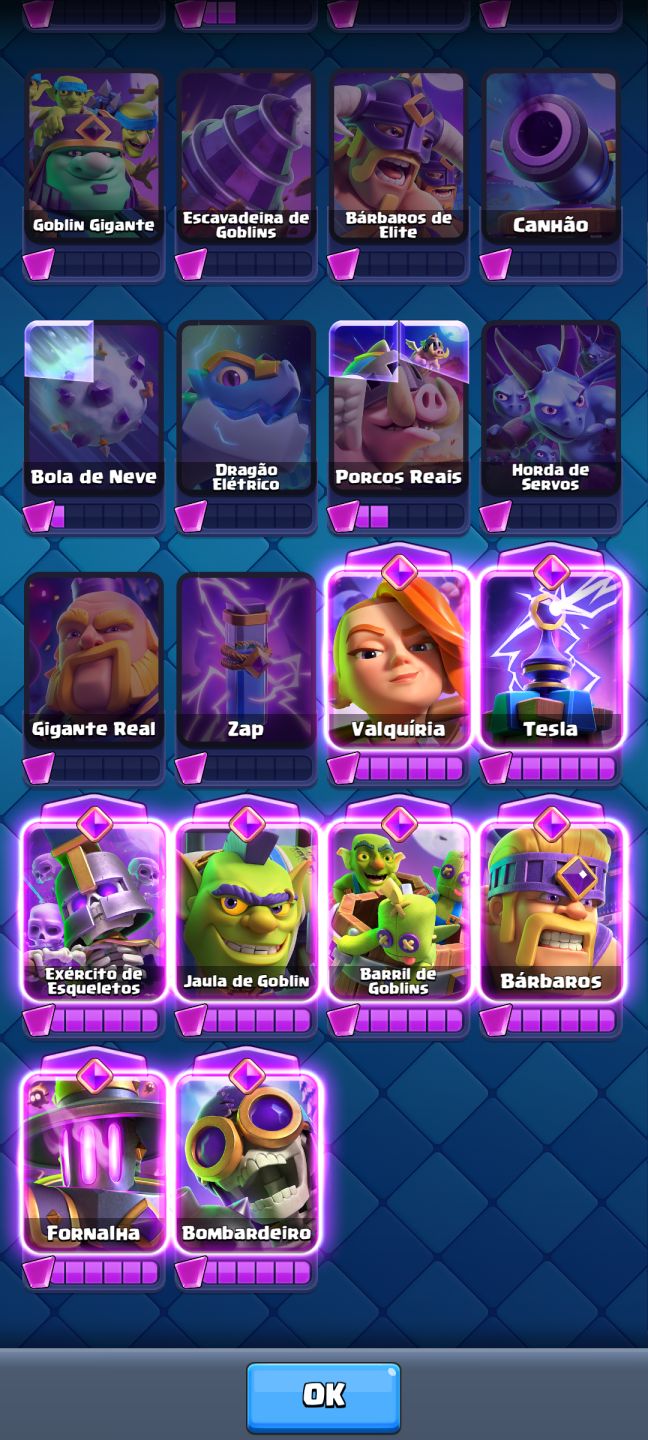 Conta Clash Royale 6 anos / 8 evoluções / 4 heróis / 3 campeões / 3000 gemas