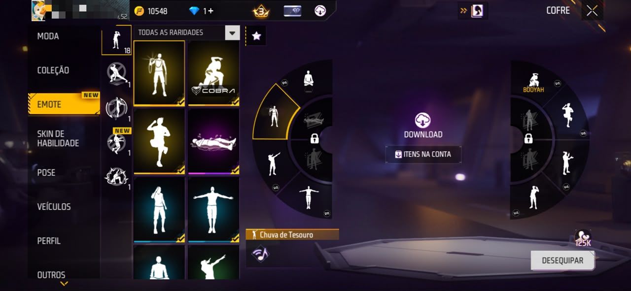 CONTA LVL 52 | UMP BOOYAH 2021 LV.4 | 18 EMOTES |