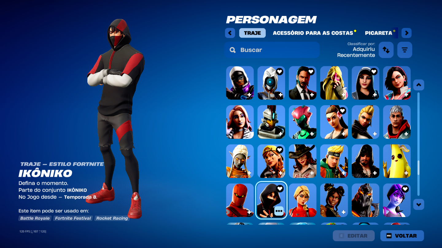 Conta muito rara ikonic travis e outros bundles tem doll em campeonatos oficiais