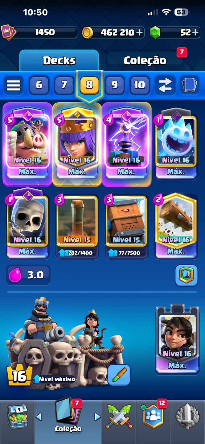 CONTA CLASH ROYALE LVL 16 10 ANOS DE JOGO