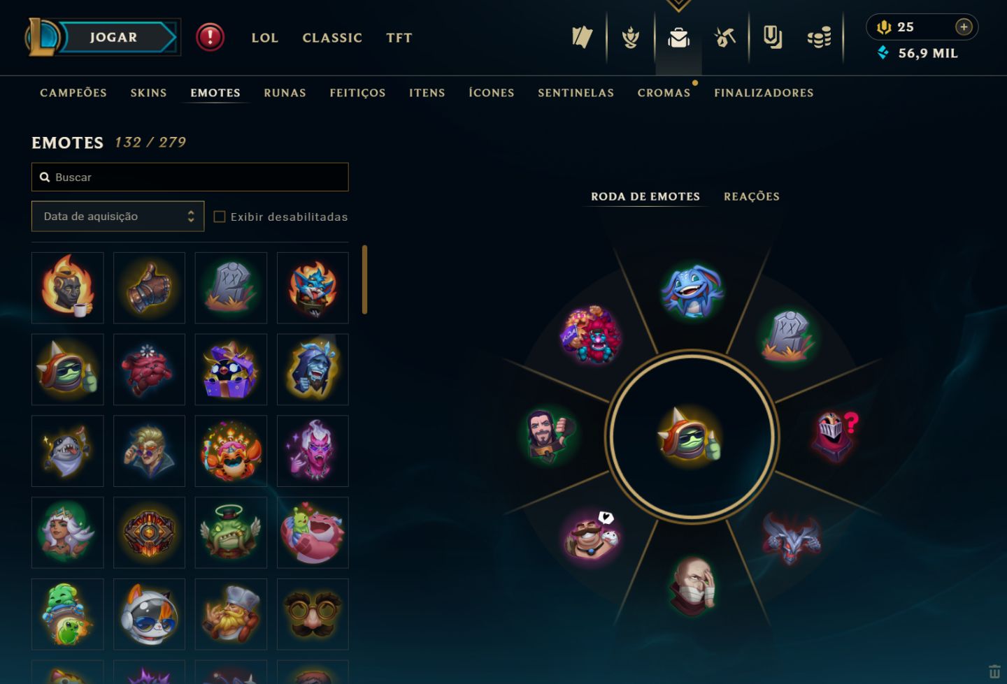 Conta LoL LVL298 Todos campeões 106 Skins 64 Cromas Plat 4