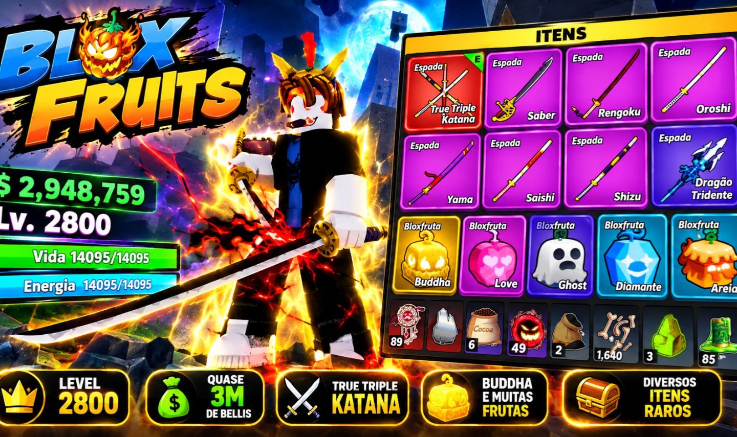 BLOX FRUITS LVL 2800 | 2.9m BELI + TTK + BUDDHA | CONTA COMPLETA | ENTREGA AUTO
