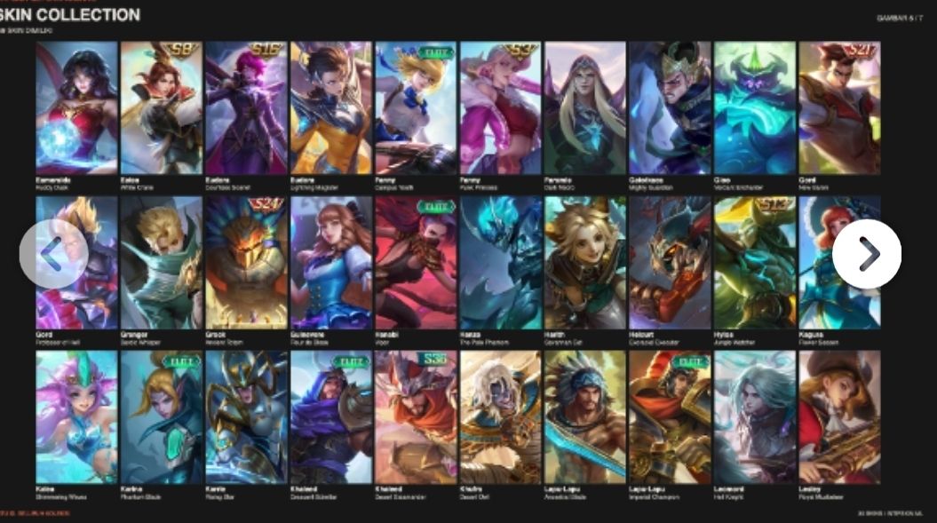 Conta mobile legends mais de 100skins