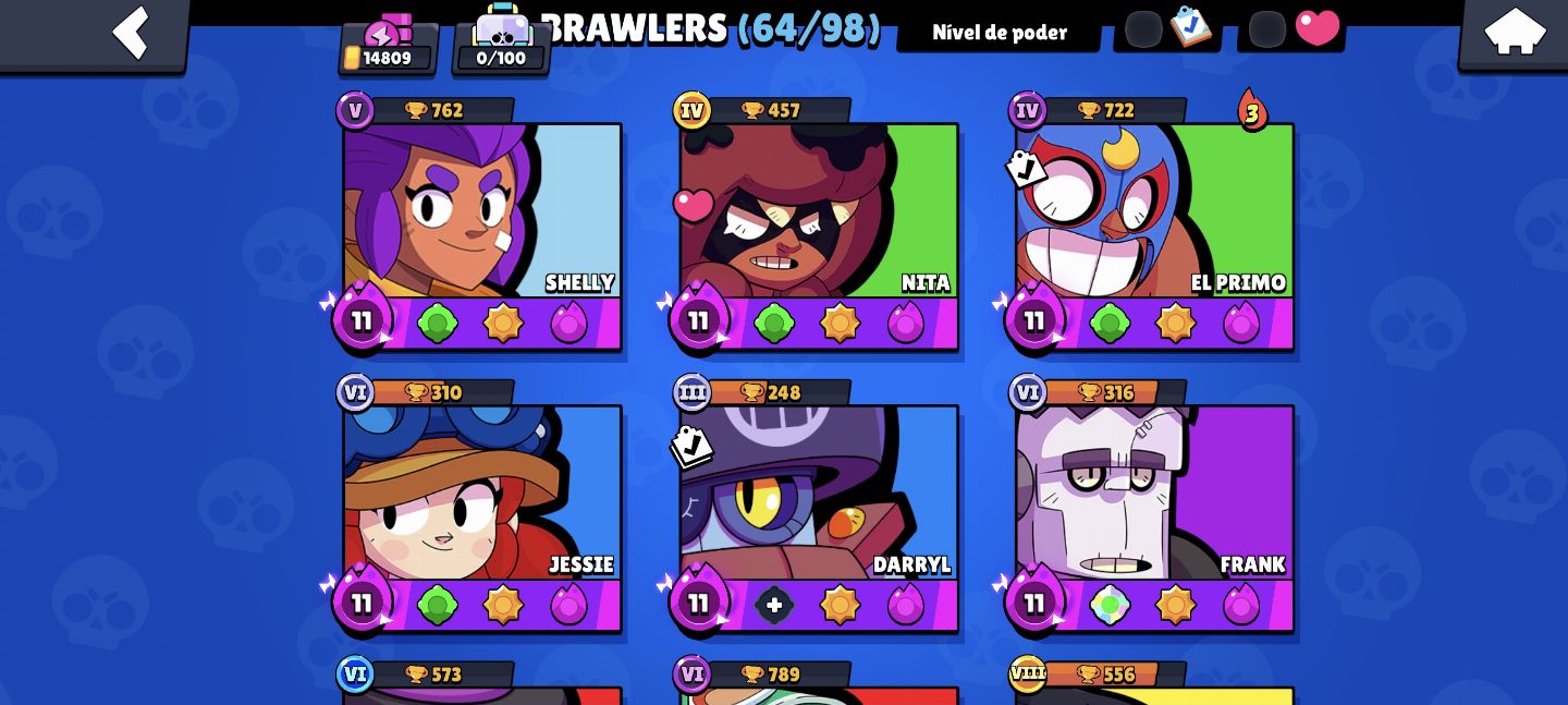 CONTA BRAWL STARS 15K - 64 BRAWLERS - 11 MÁXIMOS - GRUPO ALPHA SOLUTIONS
