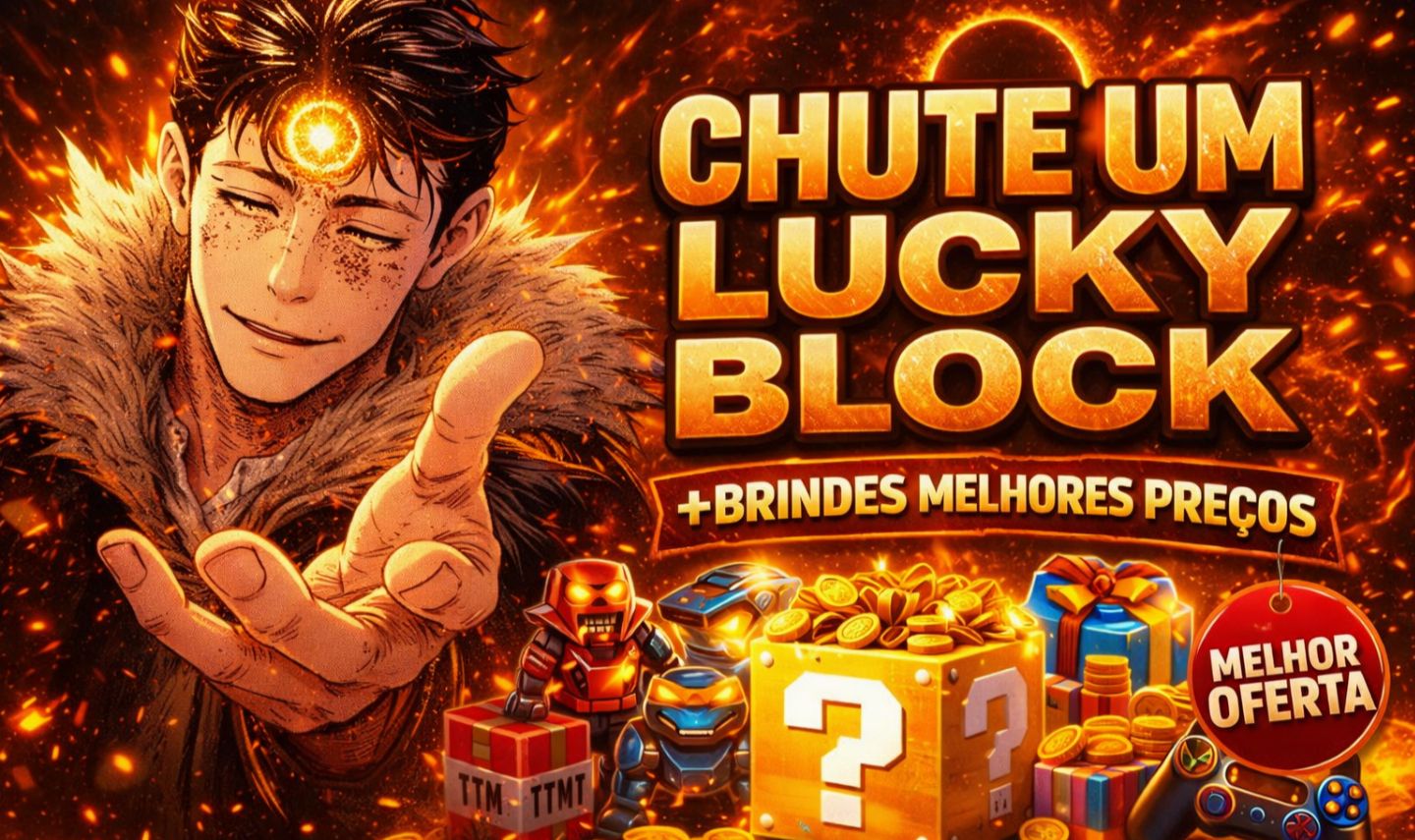 (BRINDES) 188T/S CHUTE UM BlOCO DA SORTE/KICK A LUCKY BLOCK BRAINROTS DE 100T/S