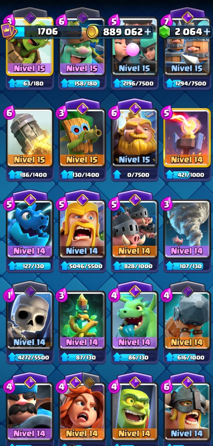 CONTA CLASH ROYALE GEMADA - ARENA SAZONAL 1