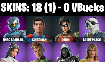 CONTA FORTNITE COM 18 SKINS ROBIN/SUPERMAN/THE BRIDE/AGENT PATCH/YUKI YUBARI