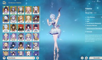 Conta Genshin AR56 com Odette, Ineffa, Columbina, Furina e mais+