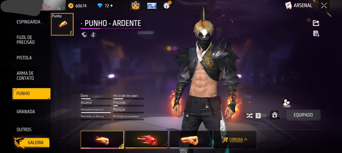 CONTA DE FREE FIRE PRIME 8 (MUITAS ATRIBUTADAS)