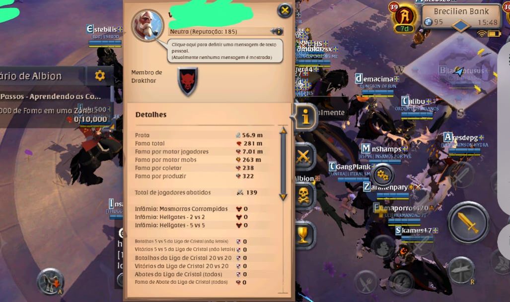 CONTA EARLY GAME - FULL SPEC NAS CLASSES DE BAU DOURADO + CERCA DE 120M PRATA