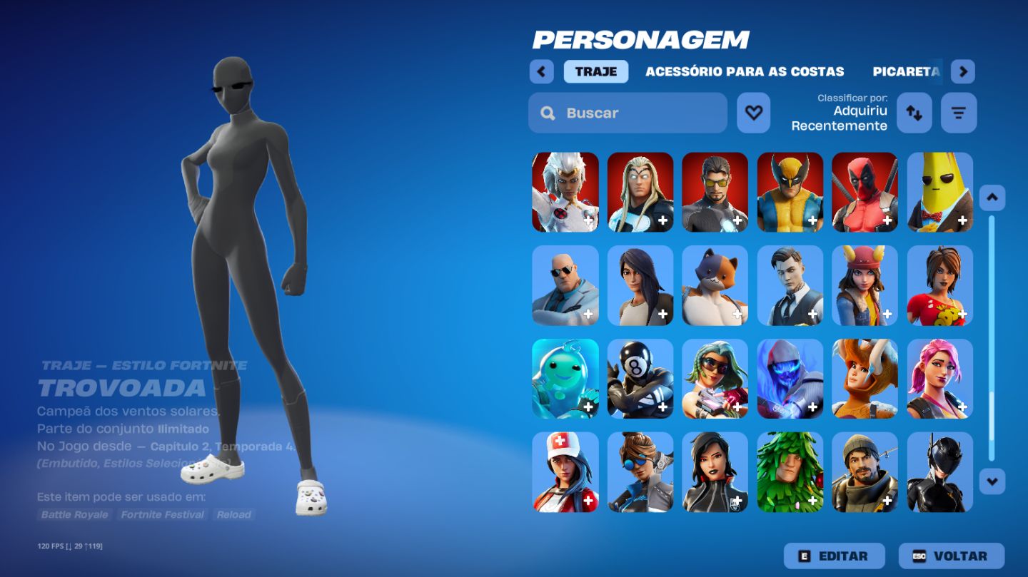 CONTA OG RARA FORTNITE COM STW FOUNDER ( FARM DE VBUCKS INF) E 150 SKINS TRYHARD