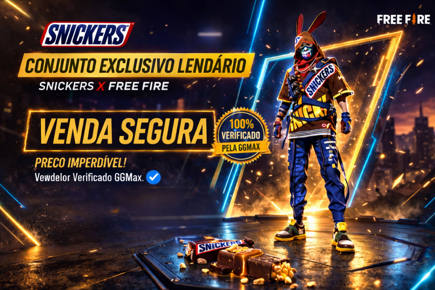 CODIGUIN SNICKERS FREE FIRE (ENTREGA AUTOMATICA) 100% VERIFICADO GGMAX