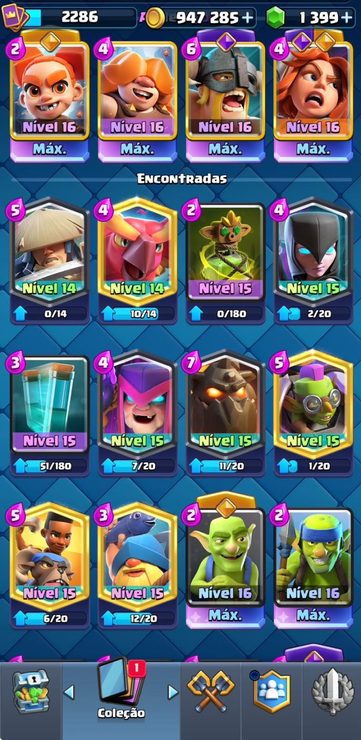 CONTA DE CLASH ROYALE / NÍVEL DE COLEÇÃO 2286 / TODAS EVOS E HERÓIS
