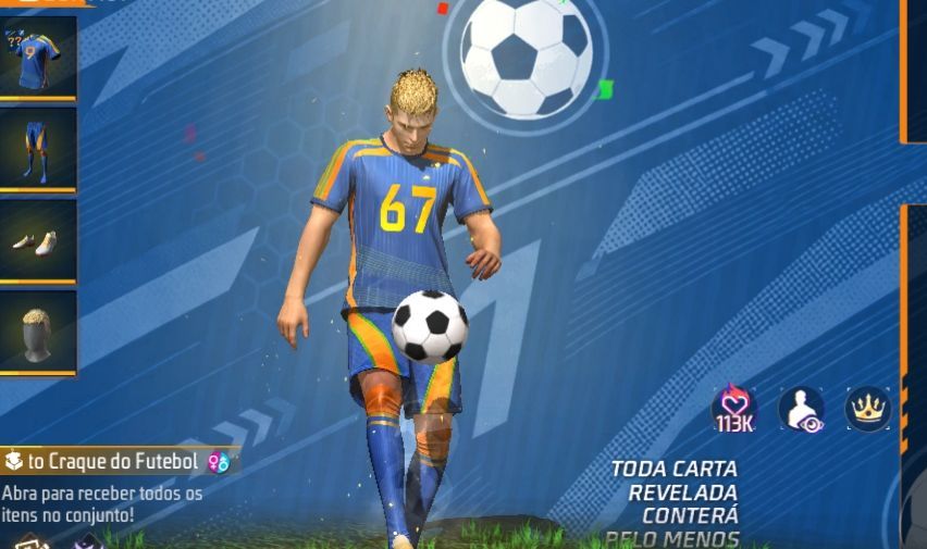 Conta bot com conjunto craque futebol (personalizada)