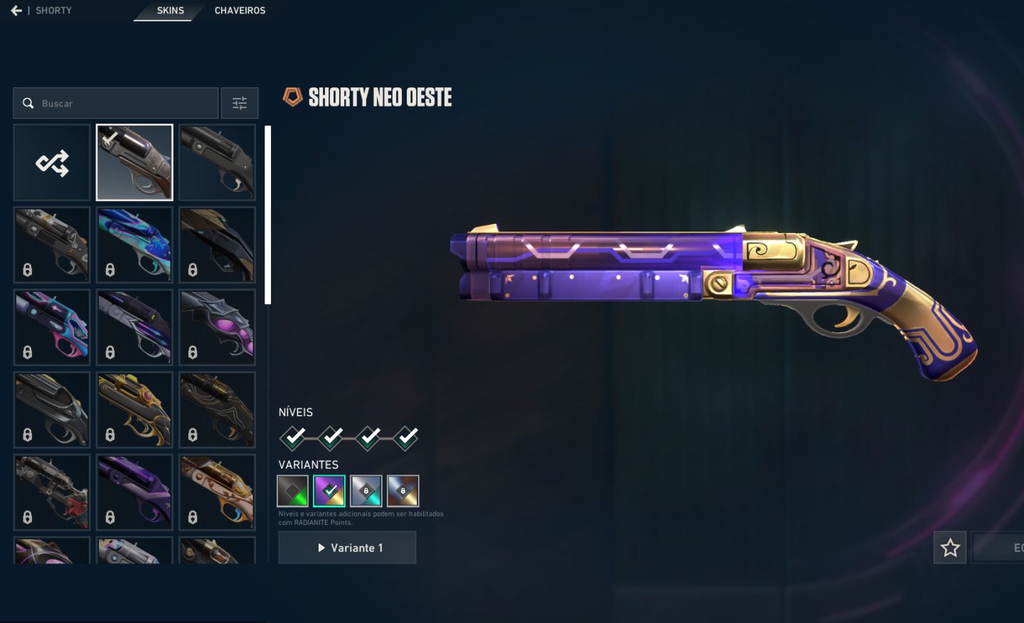 Conta de valorant - diamante 1 com pacote neo-oeste completo e outras skins