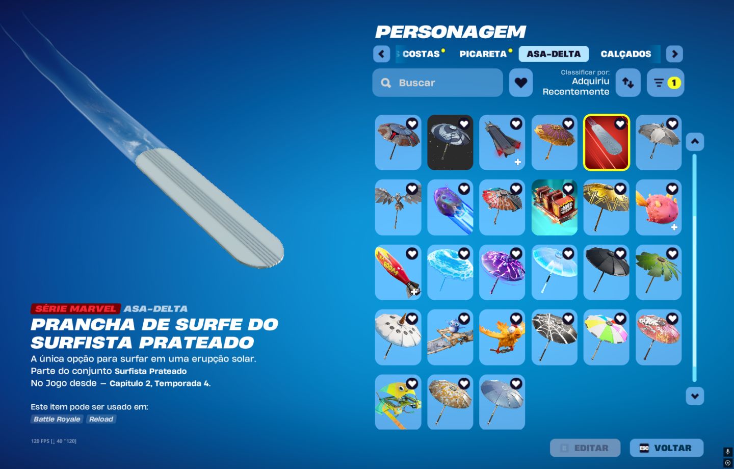 Conta fortnite 305 skins ( travis, passes da s4c1 para frente)