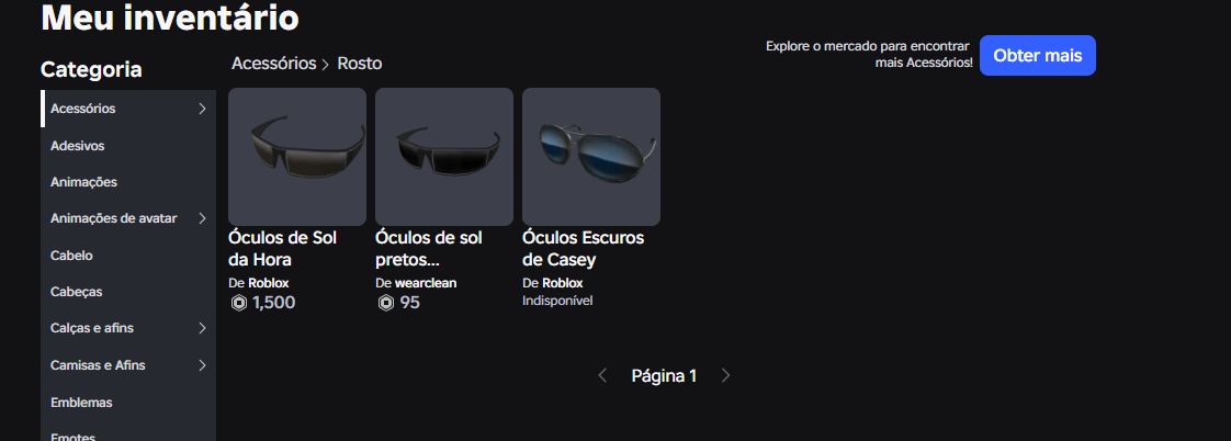 CONTA ROBLOX COM SLEEK SUNGLASSES
