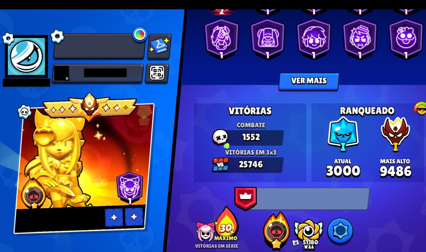 CONTA QUASE FULL LOTADA DE SKINS (PERFEITA PRA SER PRINCIPAL) | BRAWL STARS.