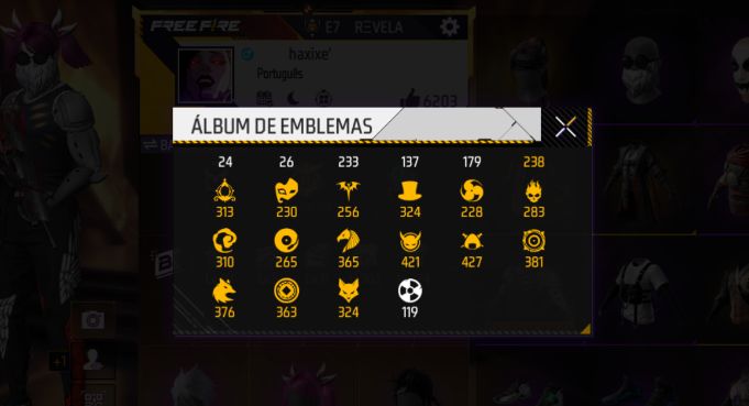 CONTA DE FREE FIRE COM CABELO ROSA, GENOS ONE PUNCHMAN, MANOMAX E ANJO VERMELHA
