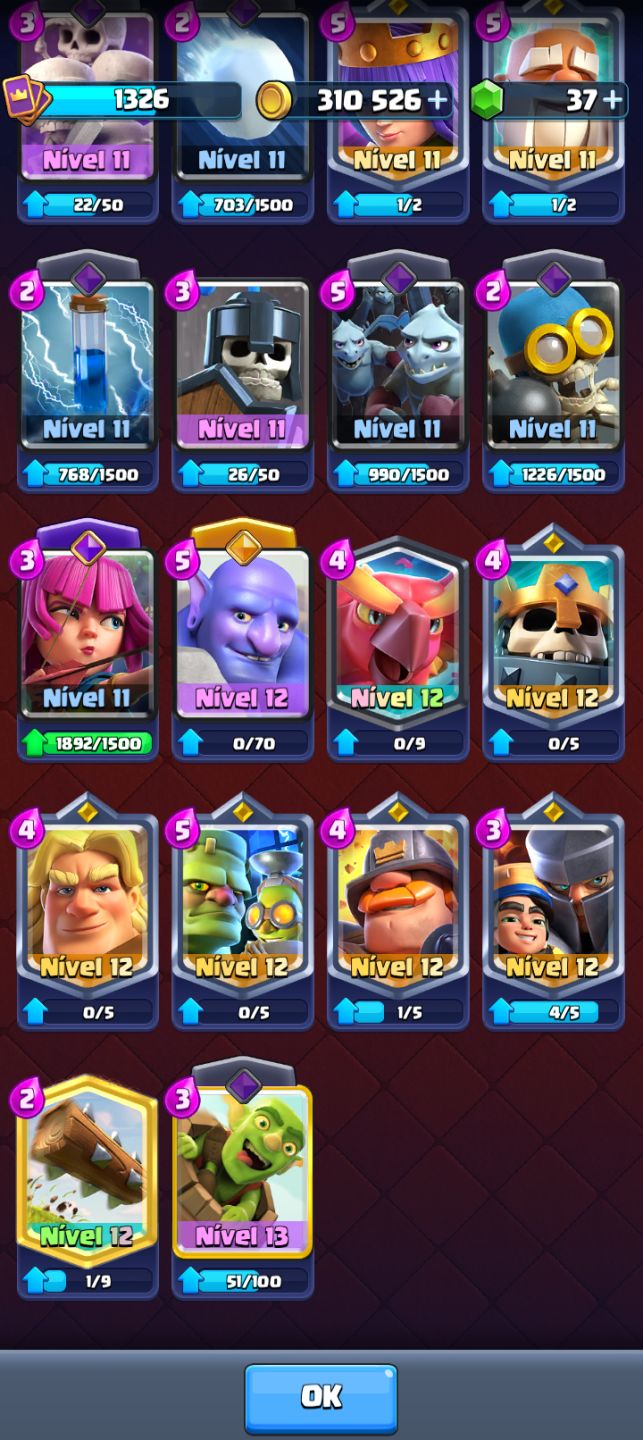 Conta de Clash Royale com pass royale