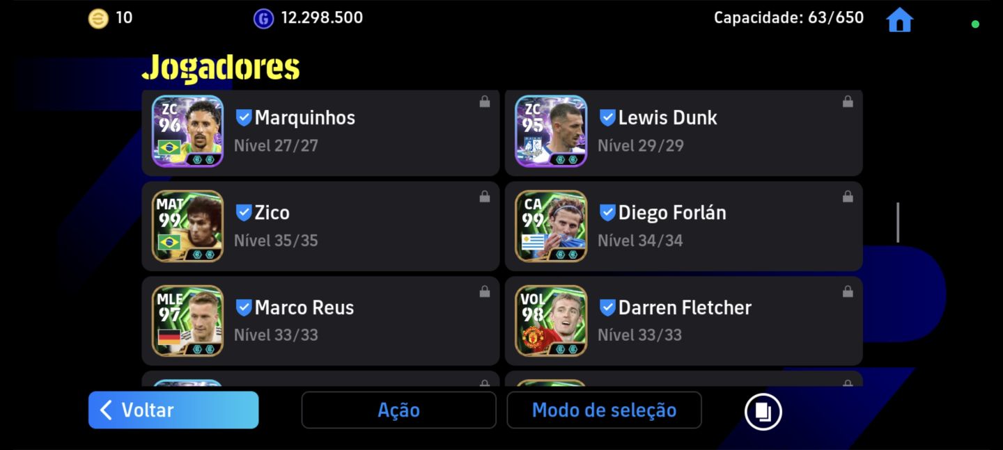 CONTA DE EFOOTBALL MOBILE COM VÁRIOS ÉPICOS