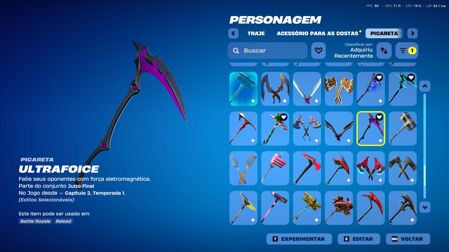 CONTA FORTNITE, MAIS DE 2000 REAIS GASTOS COM SKINS DESDE A SEASON 7