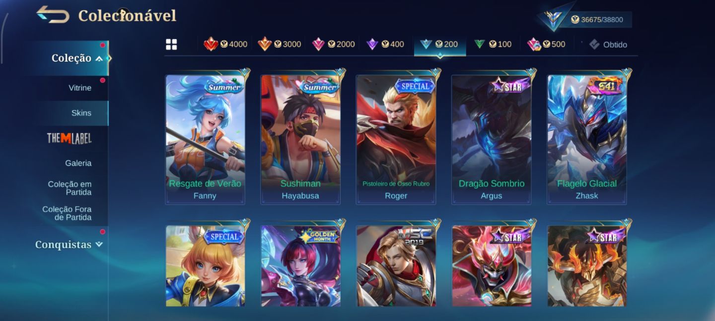 CONTA MOBILE LEGENDS 406 DIMAS SANRIO STREET FIGHTER E JUJUTSU [negócio preço]