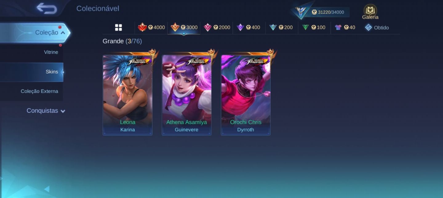 Conta NÍVEL COLECIONADOR MLBB - MOBILE LEGENDS