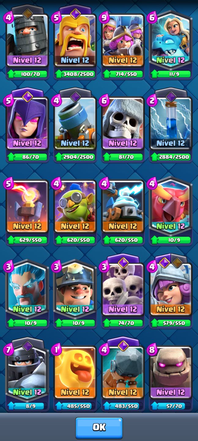 CONTA DE CLASH ROYALE VÁRIAS CARTAS NÍVEL 16