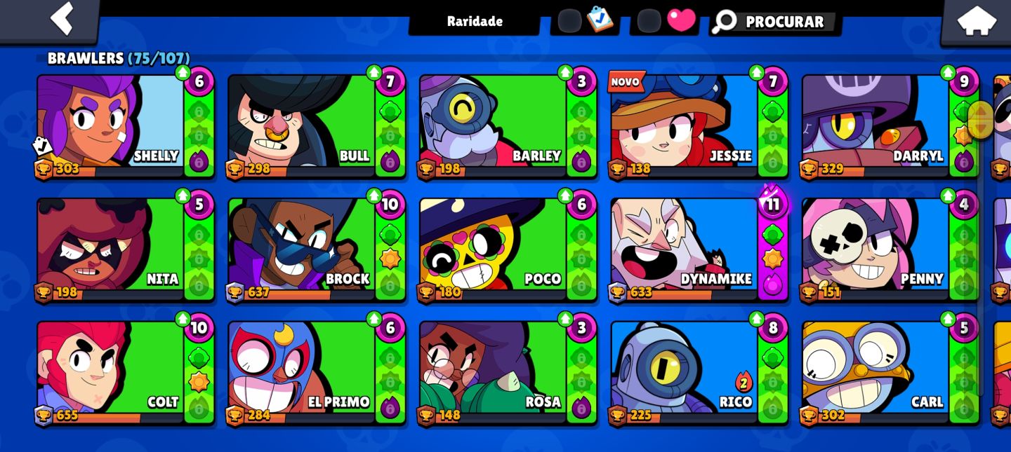 BRAWL STARS 75 BRAWLERS | NÍVEL 101 | 17.750 TROFÉUS | 9 LENDÁRIOS | 166 SKINS