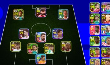 Conta eFootball TOP com Força Coletiva 3158 e Lendas do Futebol!