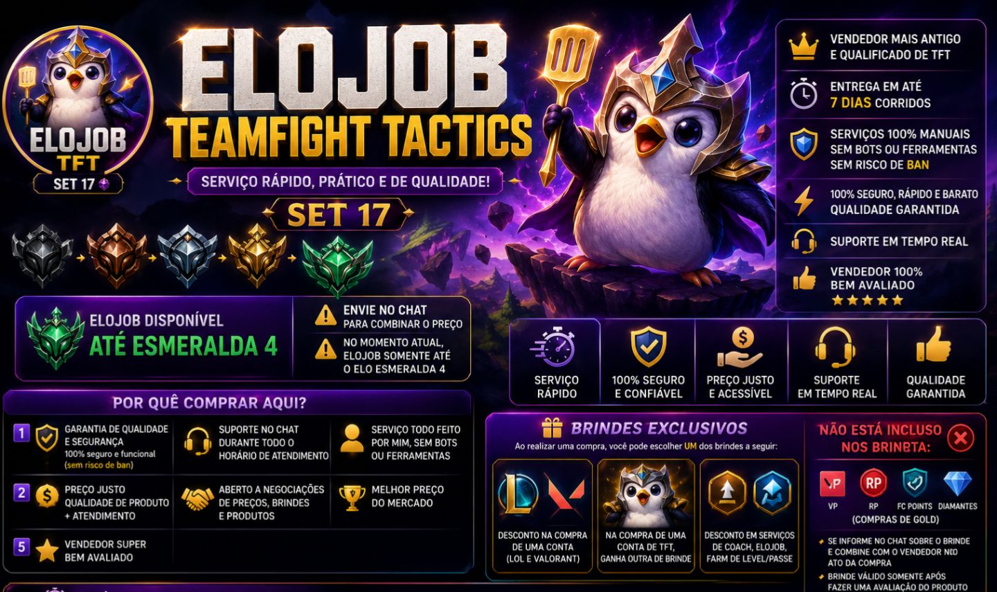 ELOJOB TEAMFIGHT TACTICS (TFT) | RÁPIDO E SEGURO | MELHORES PREÇOS