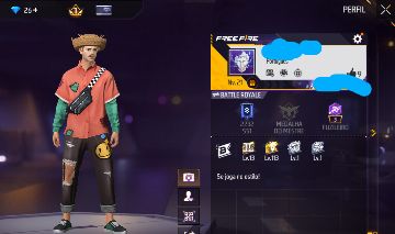 CONTA FREE FIRE LVL 21 A VENDA COM SKIN DO REI CAVEIRA+ SKIN CAIPIRA ARRETADO