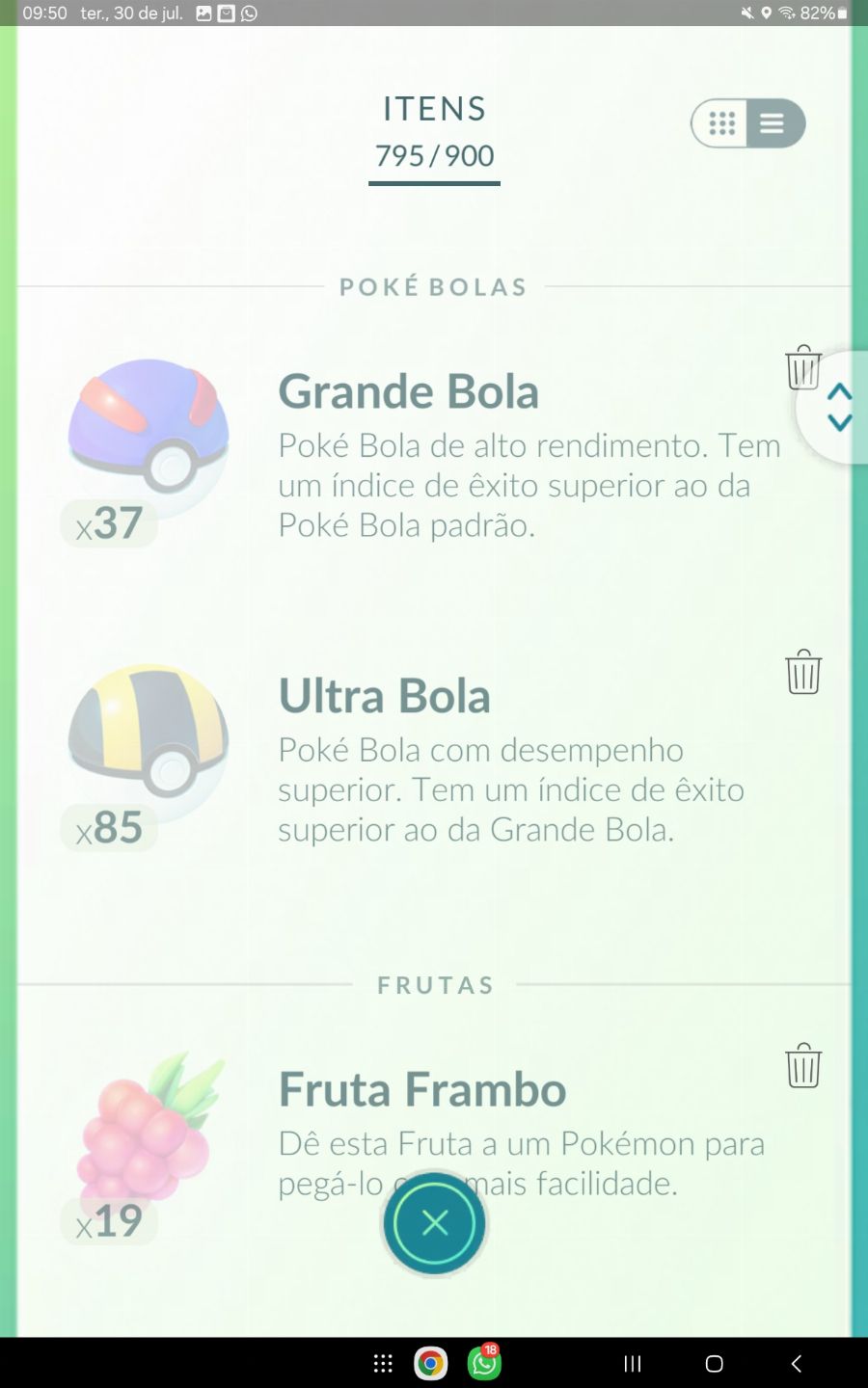 Conta de pokemon go de 2016