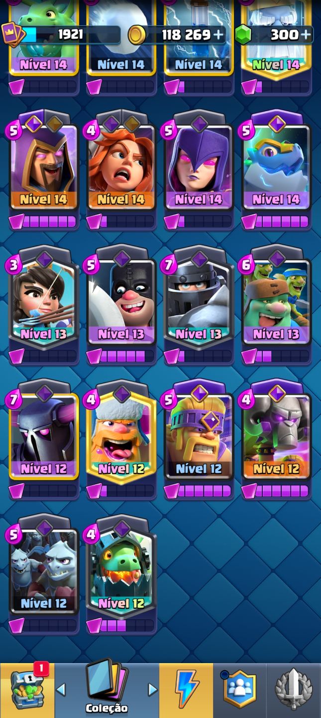 Conta de Clash Royale, arena sazonal 1 (penúltima arena) + brinde conta de Brawl