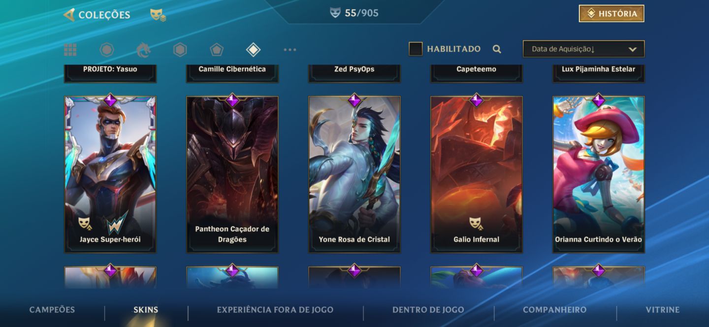 CONTA WILD RIFT | 55 SKINS | 4 LENDÁRIAS | 26 ÉPICAS | LVL 75 | ORIGINAL DE 2
