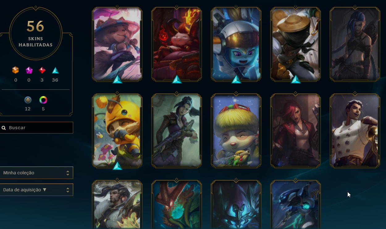 CONTA LOL D4 COM 53 SKINS/CONTA VALORANT D2 70%WIN