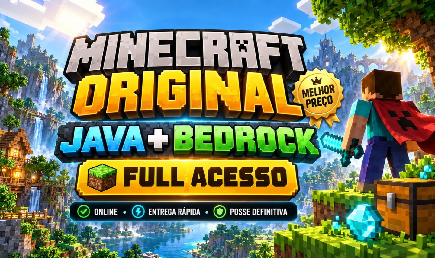 Minecraft Java + Bedrock Original | Conta Full Acesso Premium - Melhor Preço :)