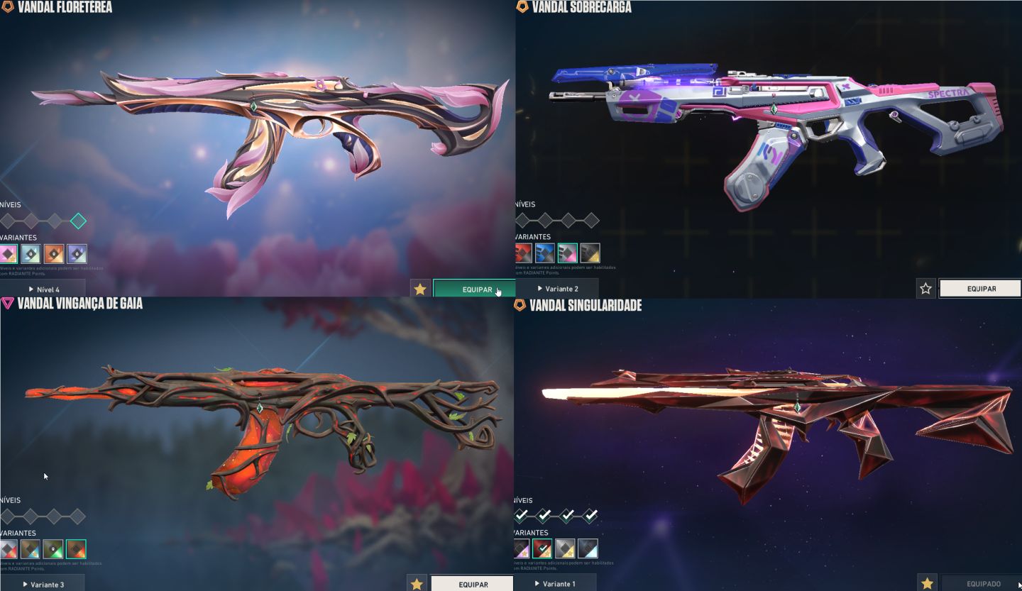 CONTA COM PACOTE CHAMPIONS 2025, KARAMBIT VCT 2025, FACA VCT 2026 E CLASSIC 26.