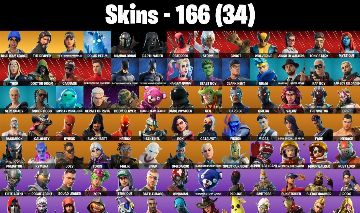 CONTA FORTNITE COM 166 SKINS THE REAPER/FUSION/GROOT/ROX/CLARK KENT/RAP BOY