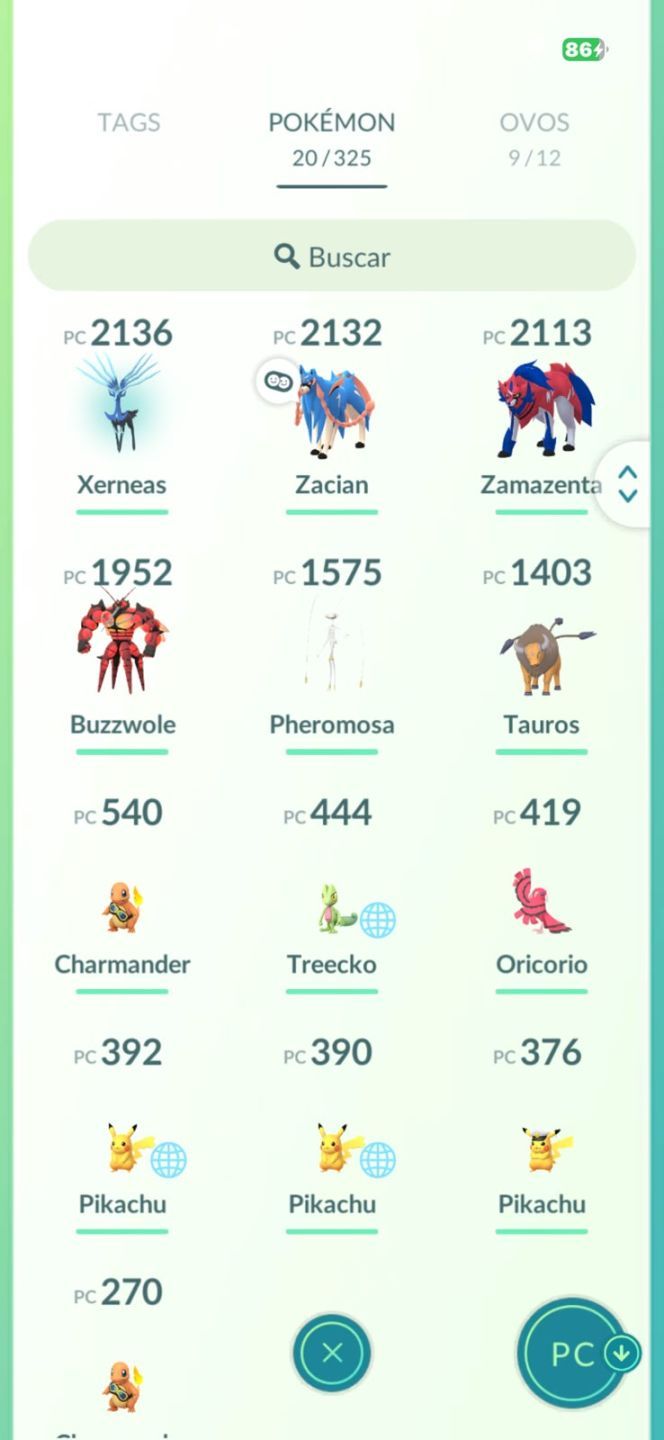CONTA POKÉMON GO - LENDÁRIOS E FUNDOS ESPECIAIS 2